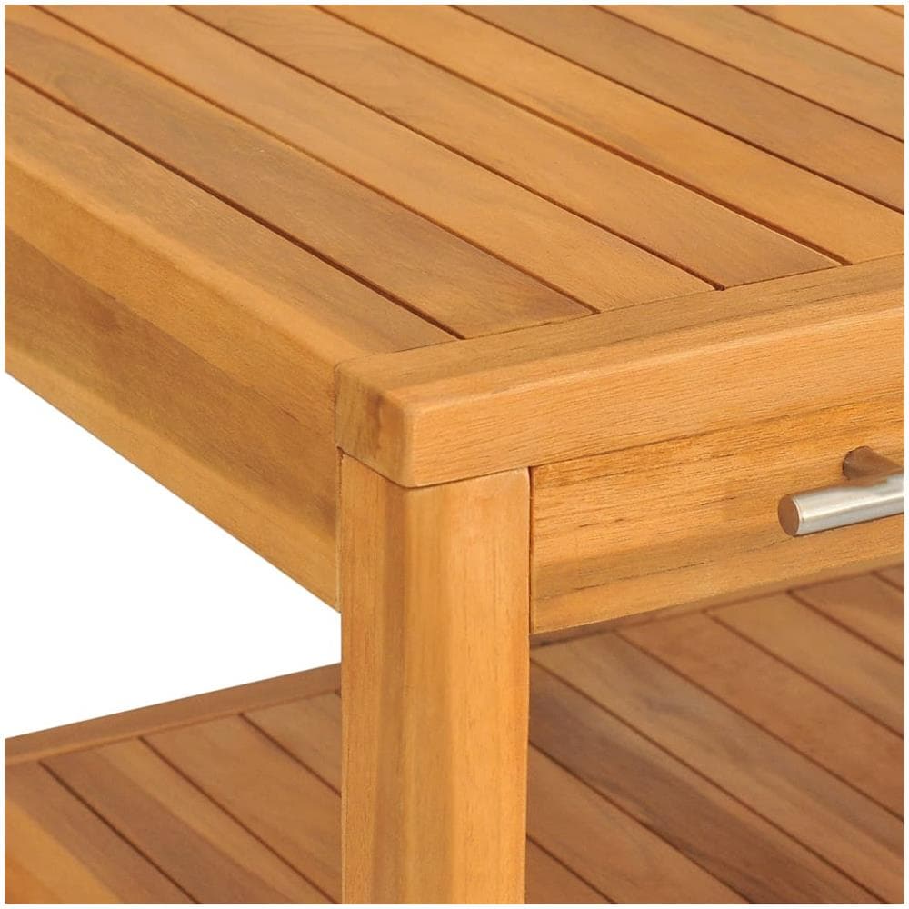 Mobile Vanità da Bagno con 2 Mensole 74x45x75 cm Legno Massello - Foto 7