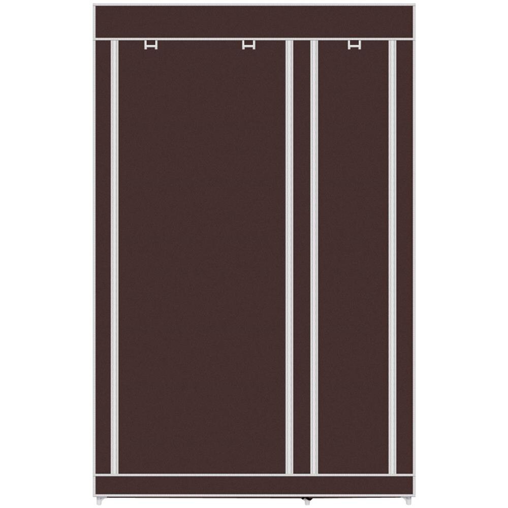 Armadio Spogliatoio In Tessuto Con Ante Con Cerniera Home Misure 170x110x45 Cm Marrone - Foto 7