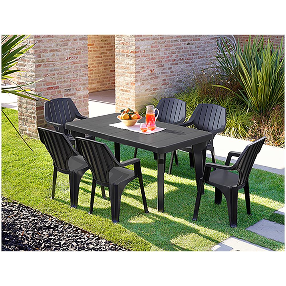 Tavolo Da Esterno Mercurio, Tavolo Rettangolare, Tavolo Allungabile Da Giardino O Da Bar, 100% Made In Italy, 160-220x90h74 Cm, Antracite - Foto 1