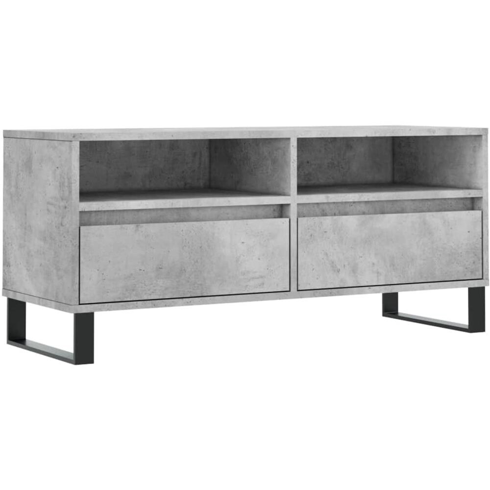 Mobile Per Tv Grigio Cemento 100x34,5x44,5 Cm Legno Multistrato - Foto 2
