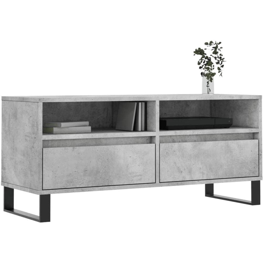 Mobile Per Tv Grigio Cemento 100x34,5x44,5 Cm Legno Multistrato - Foto 3