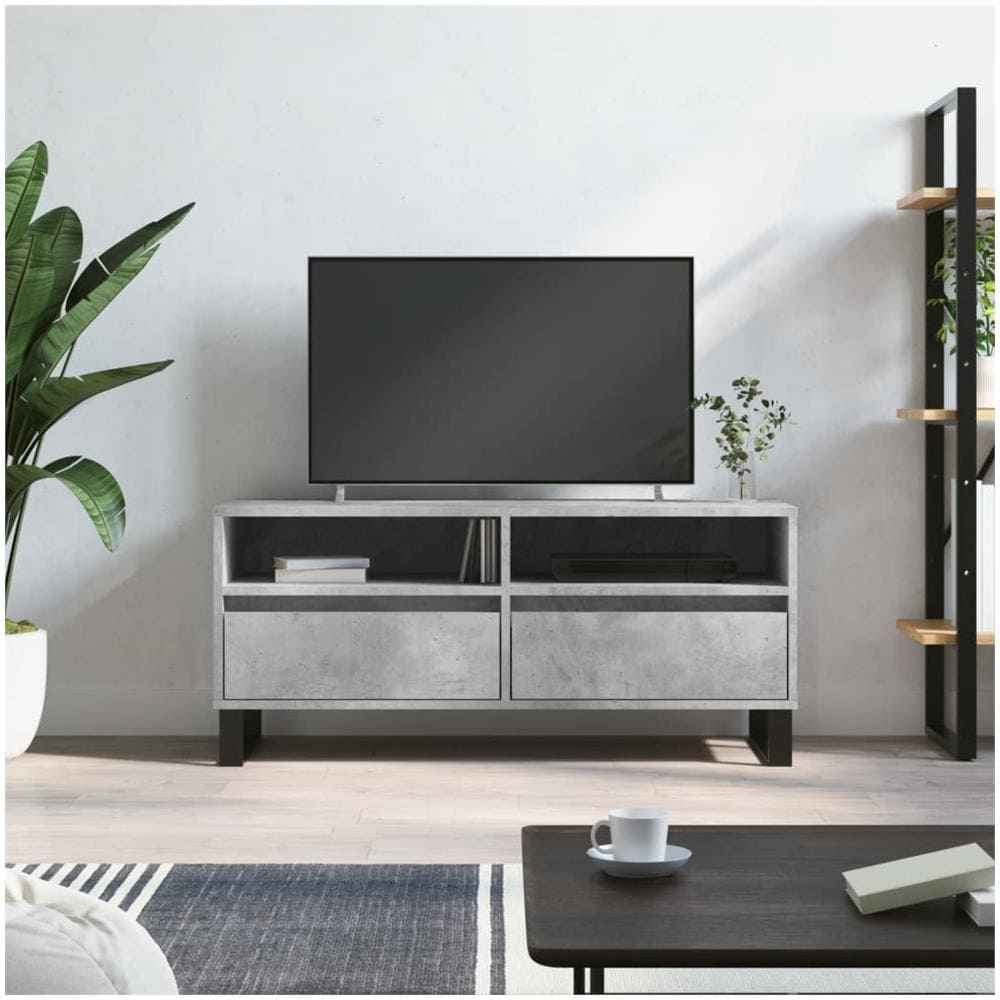 Mobile Per Tv Grigio Cemento 100x34,5x44,5 Cm Legno Multistrato - Foto 1