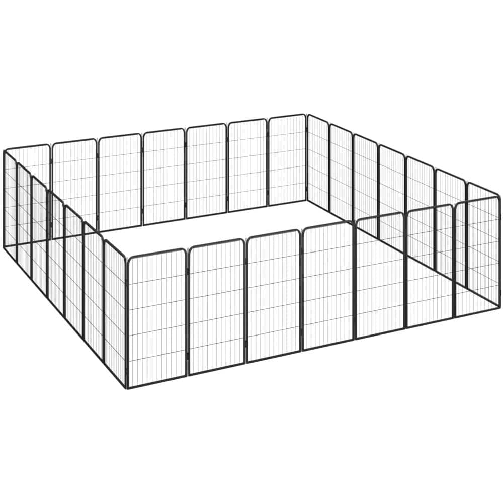 Box Cani 28 Pannelli Nero 50x100 Cm Acciaio Verniciato Polvere - Foto 3