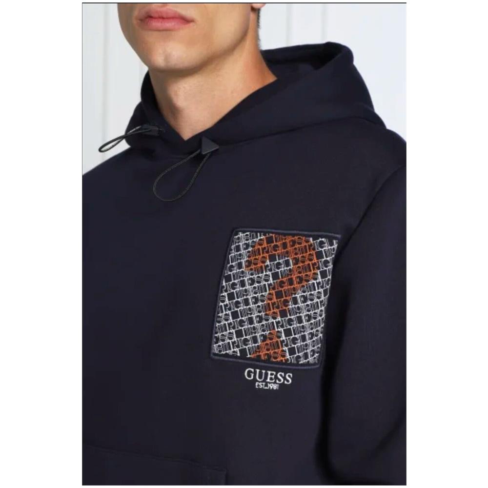 Felpa Guess Con Cappuccio Logo Uomo Colore Blu Tg M - Foto 2