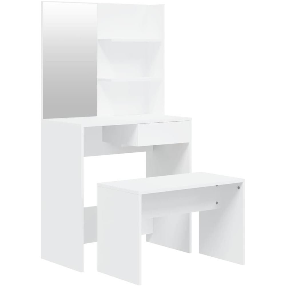 Set Tavolo Da Toeletta Bianco 74,5x40x141 Cm - Foto 2