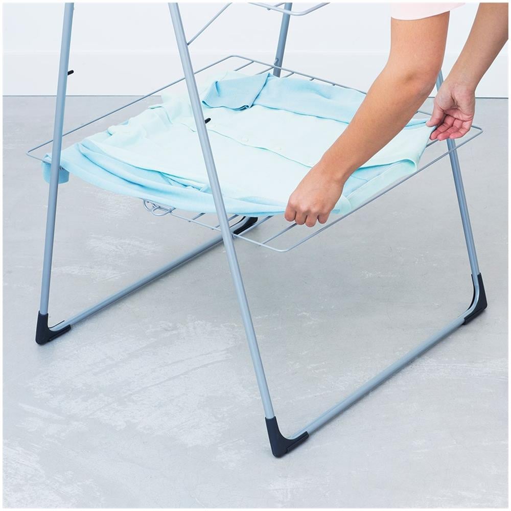 476648 stendino e filo asciugabiancheria Stendibiancheria da pavimento Nero, Grigio - Foto 2