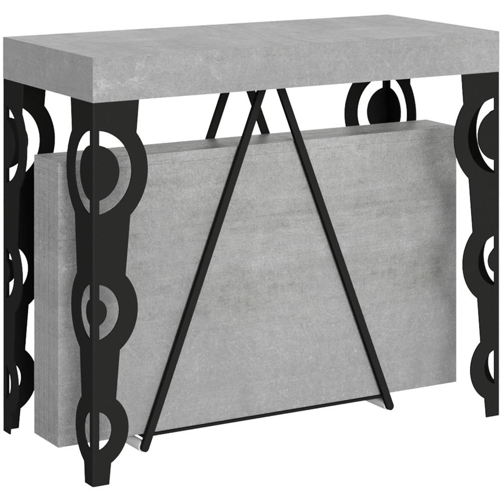 Consolle allungabile 90x40/196 cm Aceres Small cemento telaio antracite - Foto 1