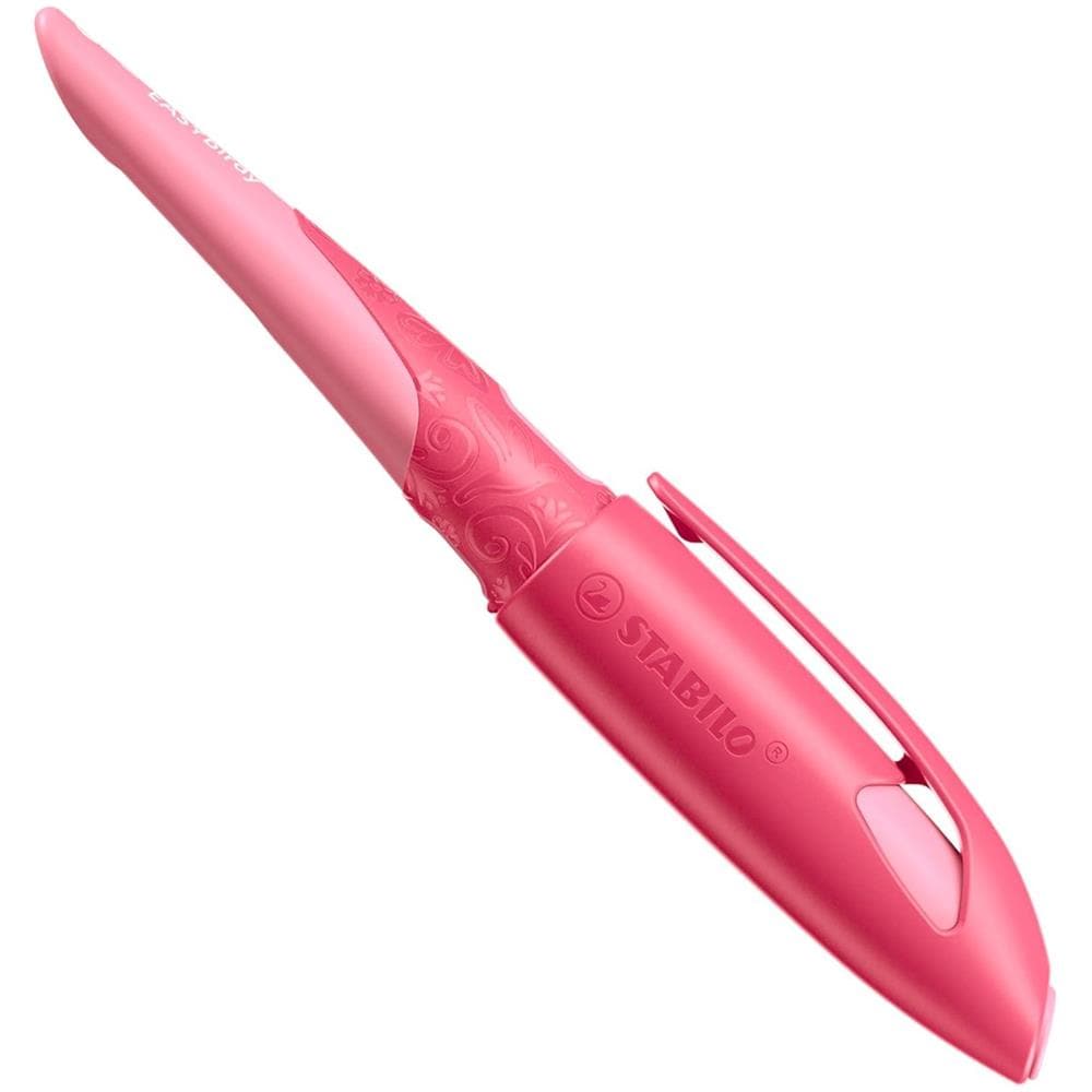 EASYbirdy - Penna Stilografica Ergonomica - 3D Wildlife Edition - Rosa - per Mancini - Punta Principiante - Cartuccia Blu inclusa - Foto 1