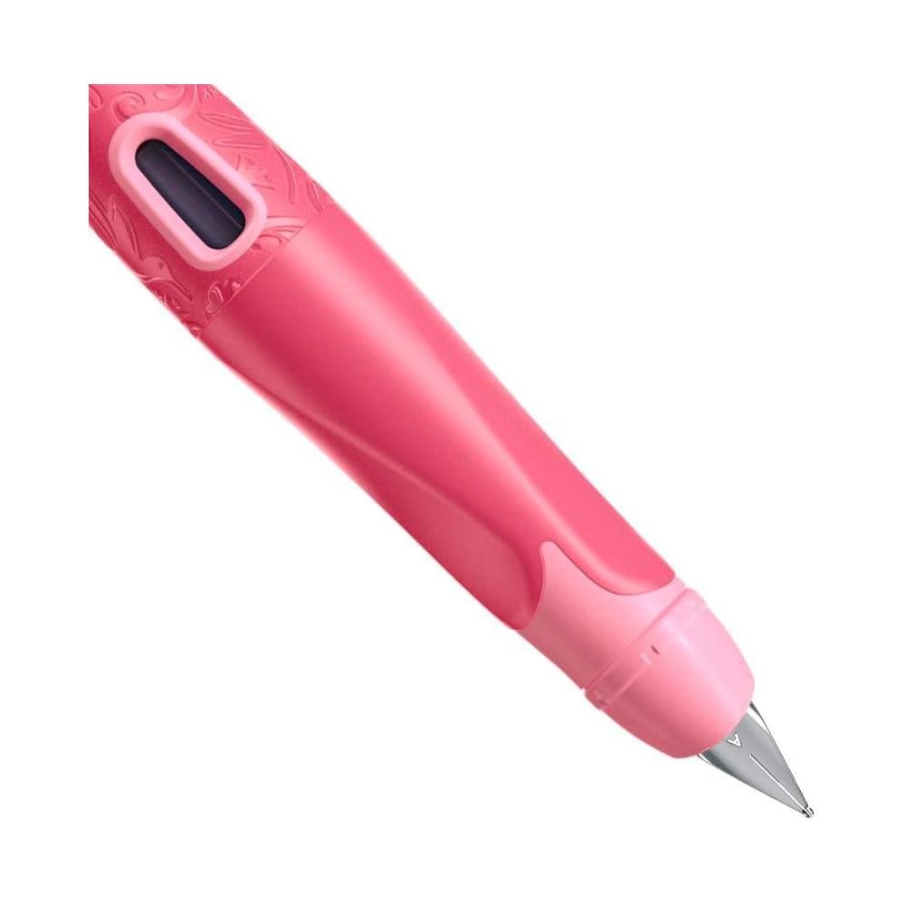 EASYbirdy - Penna Stilografica Ergonomica - 3D Wildlife Edition - Rosa - per Mancini - Punta Principiante - Cartuccia Blu inclusa - Foto 2