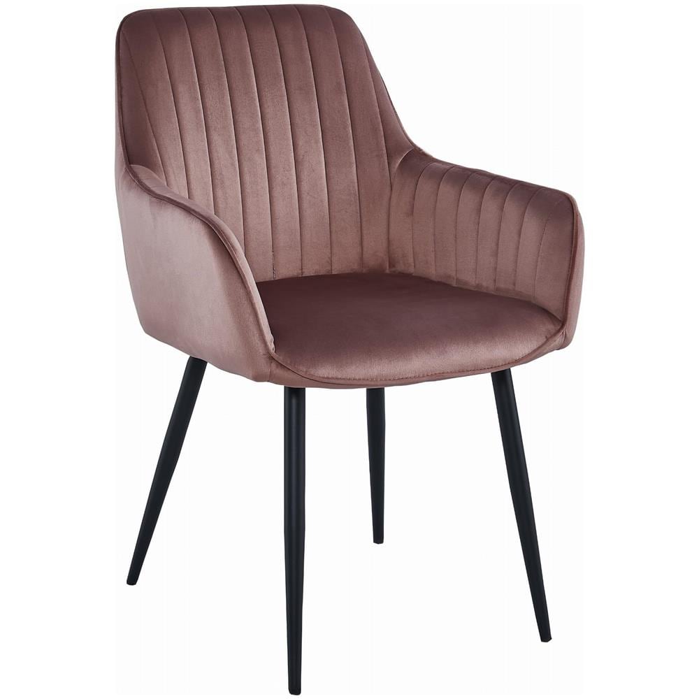 SELO Sedia in velluto rosa con gambe nere, set da 2 - Foto 2