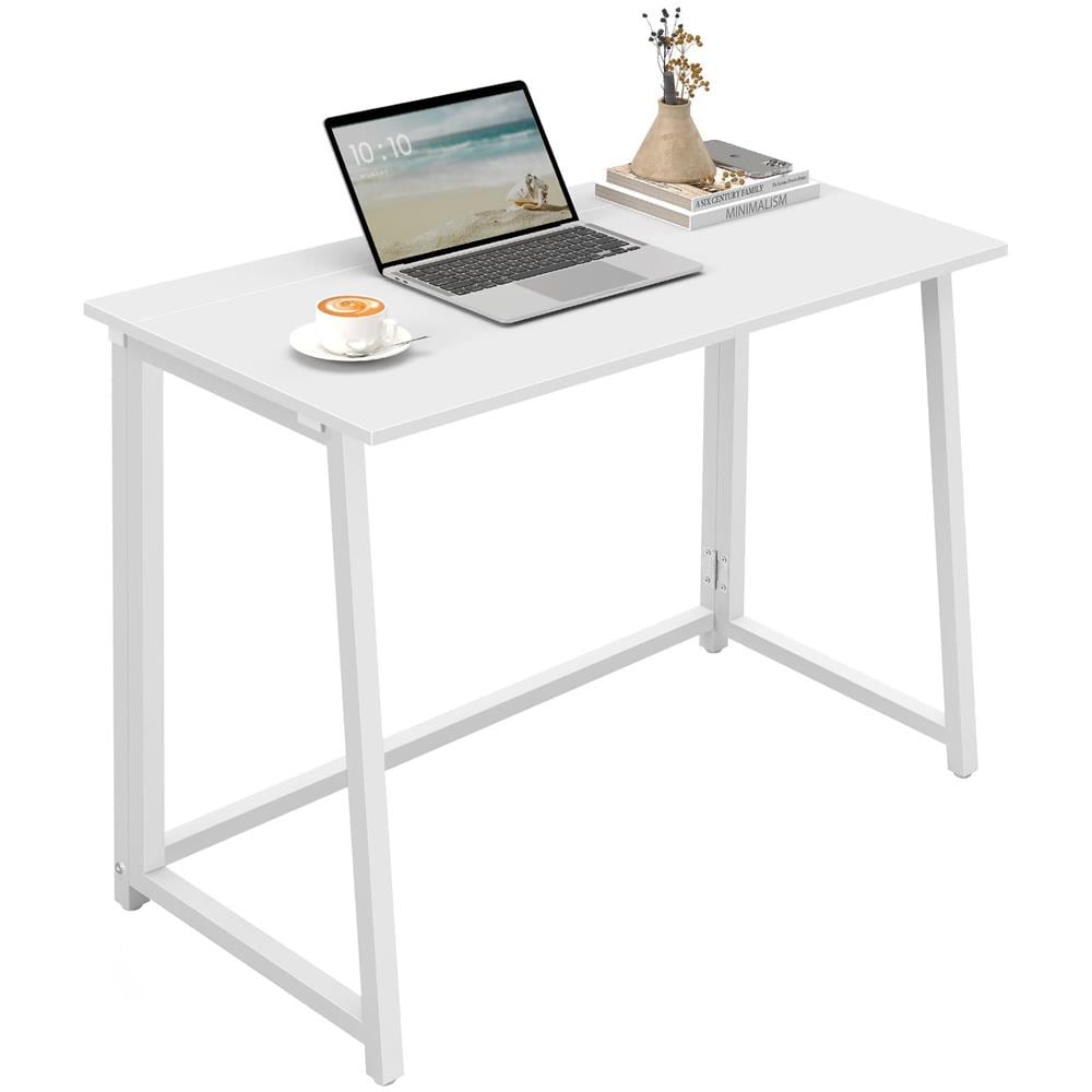 Scrivania per computer pieghevole MAX 1.0 in truciolato bianco e acciaio - Foto 2