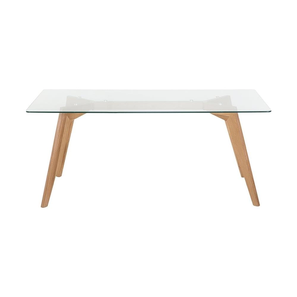 Tavolo Da Pranzo In Legno Di Faggio E Piano In Vetro 180x90cm Hudson - Foto 1