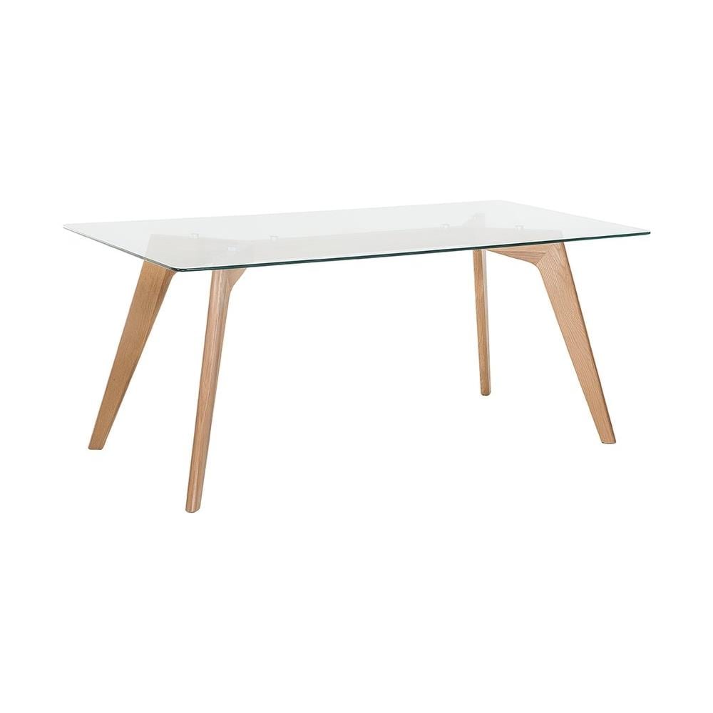 Tavolo Da Pranzo In Legno Di Faggio E Piano In Vetro 180x90cm Hudson - Foto 2