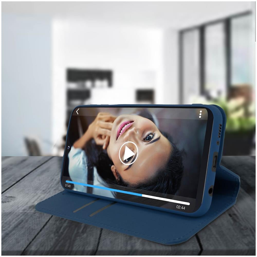 Custodia Samsung Galaxy A20e Portacarte Funzione Supporto Blu - Foto 2