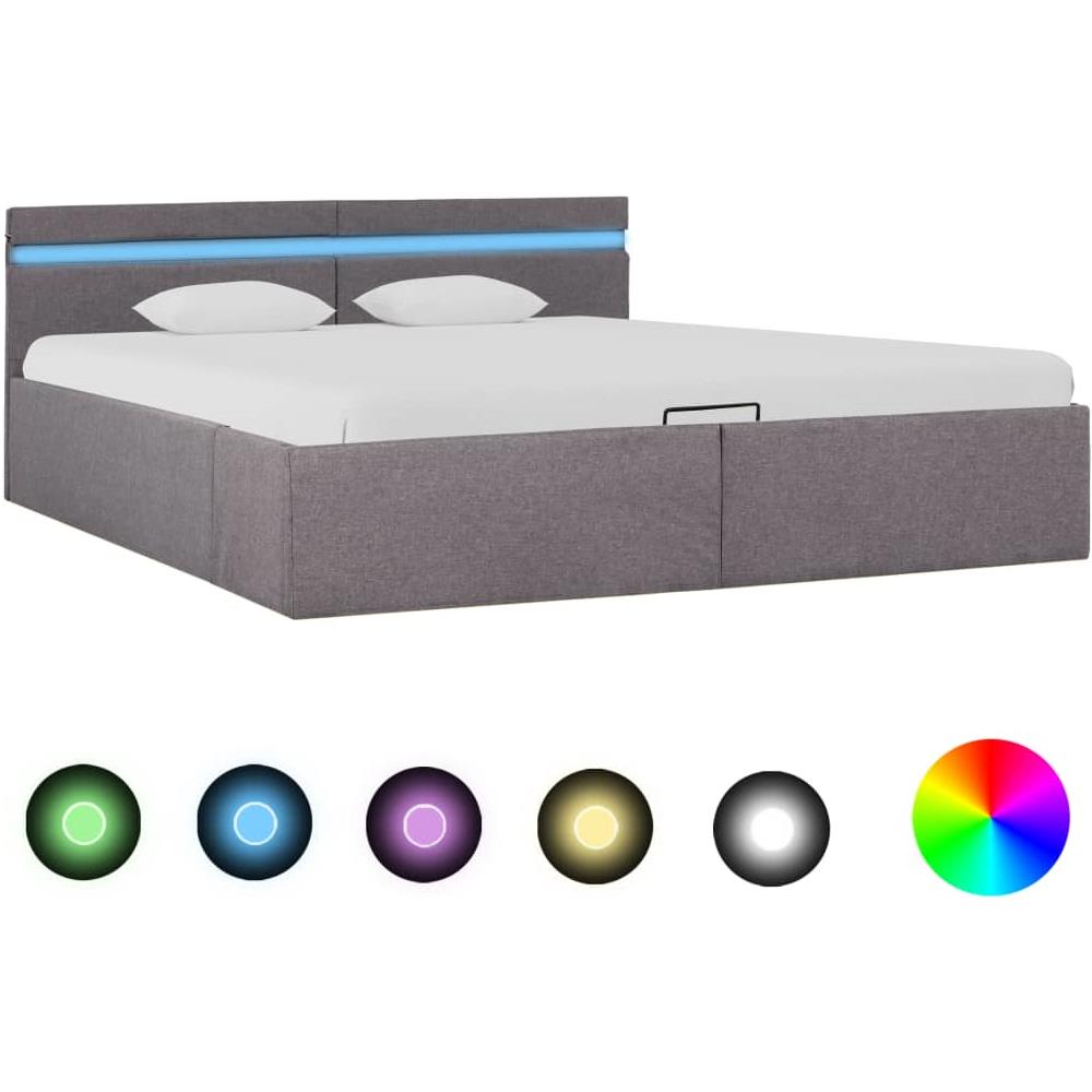 Giroletto Idraulico Contenitore LED Tortora Tessuto 160x200cm - Foto 1