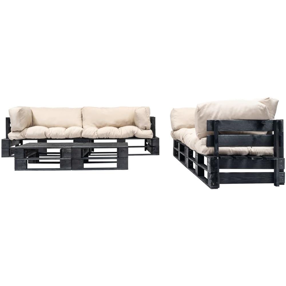 Set Divani Da Giardino Su Pallet 6pz Cuscini Sabbia Legno Fsc - Foto 2