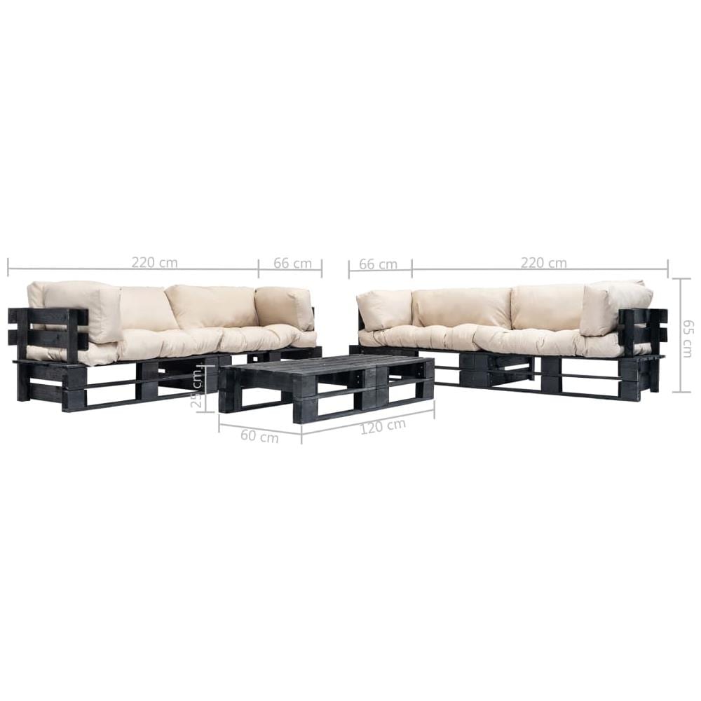 Set Divani Da Giardino Su Pallet 6pz Cuscini Sabbia Legno Fsc - Foto 5