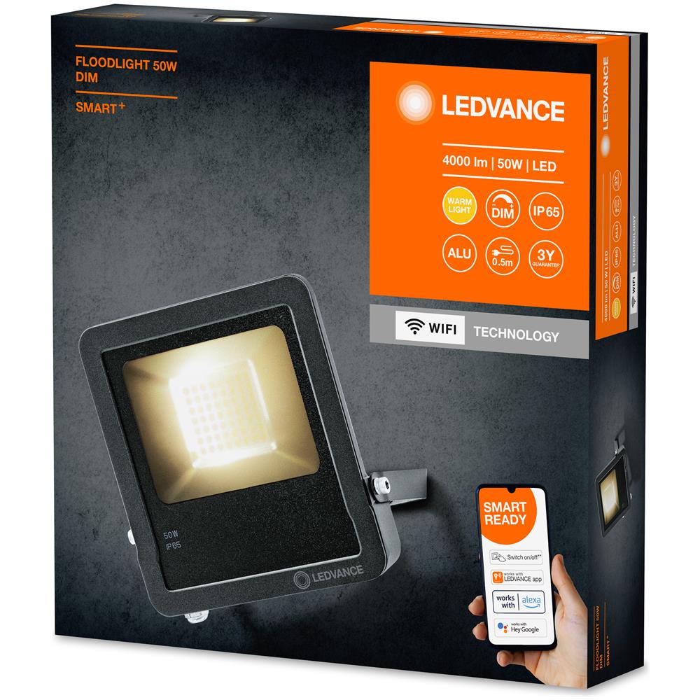 Ledvance Luce Da Esterno Smart Led Da Parete, Wifi, Smart+ Dimmable / 50 W, 220…240 V, Bianco Caldo, 3000 K, Materiale: Alluminio - Foto 2