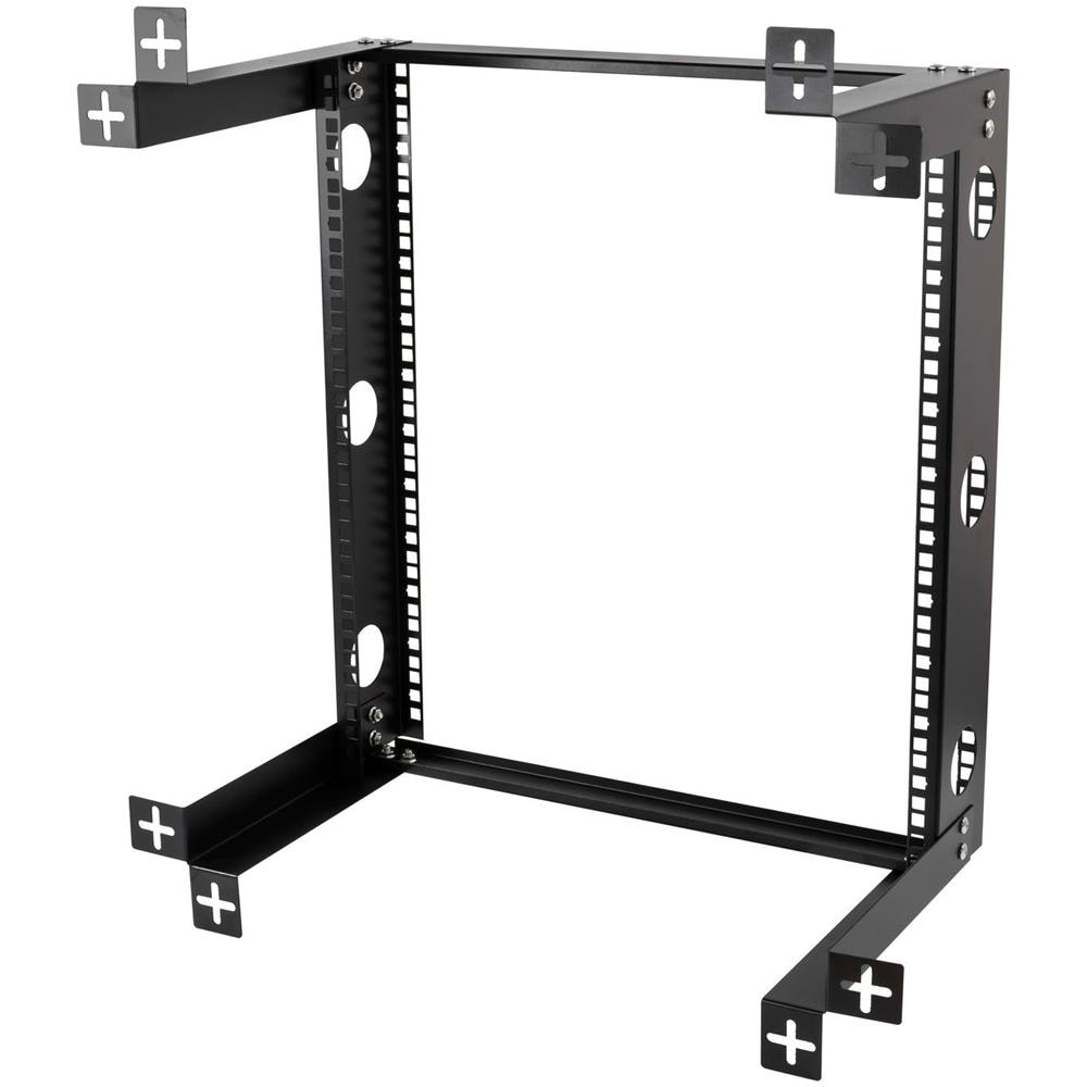 Supporto Da Parete 19 "", 12u, Carico 60kg, Acciaio, Kit Di Montaggio, Nero - Foto 2