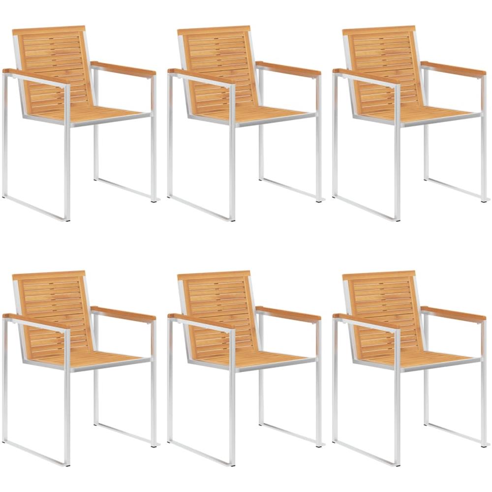 Sedie Da Giardino Con Cuscini 6 Pz In Legno Massello Di Teak - Foto 3