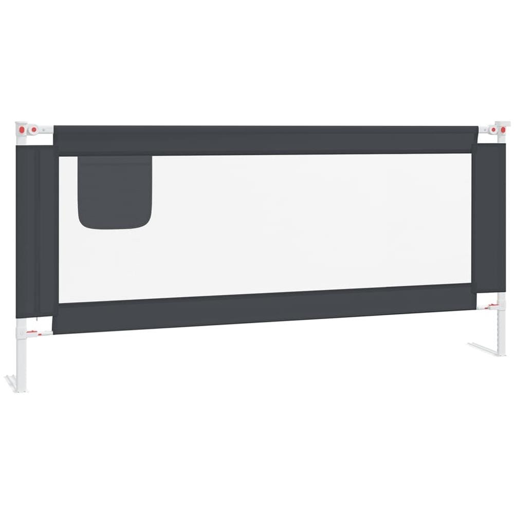 Sponda Letto Sicurezza Bambini Grigio Scuro 200x25 cm Tessuto - Foto 2