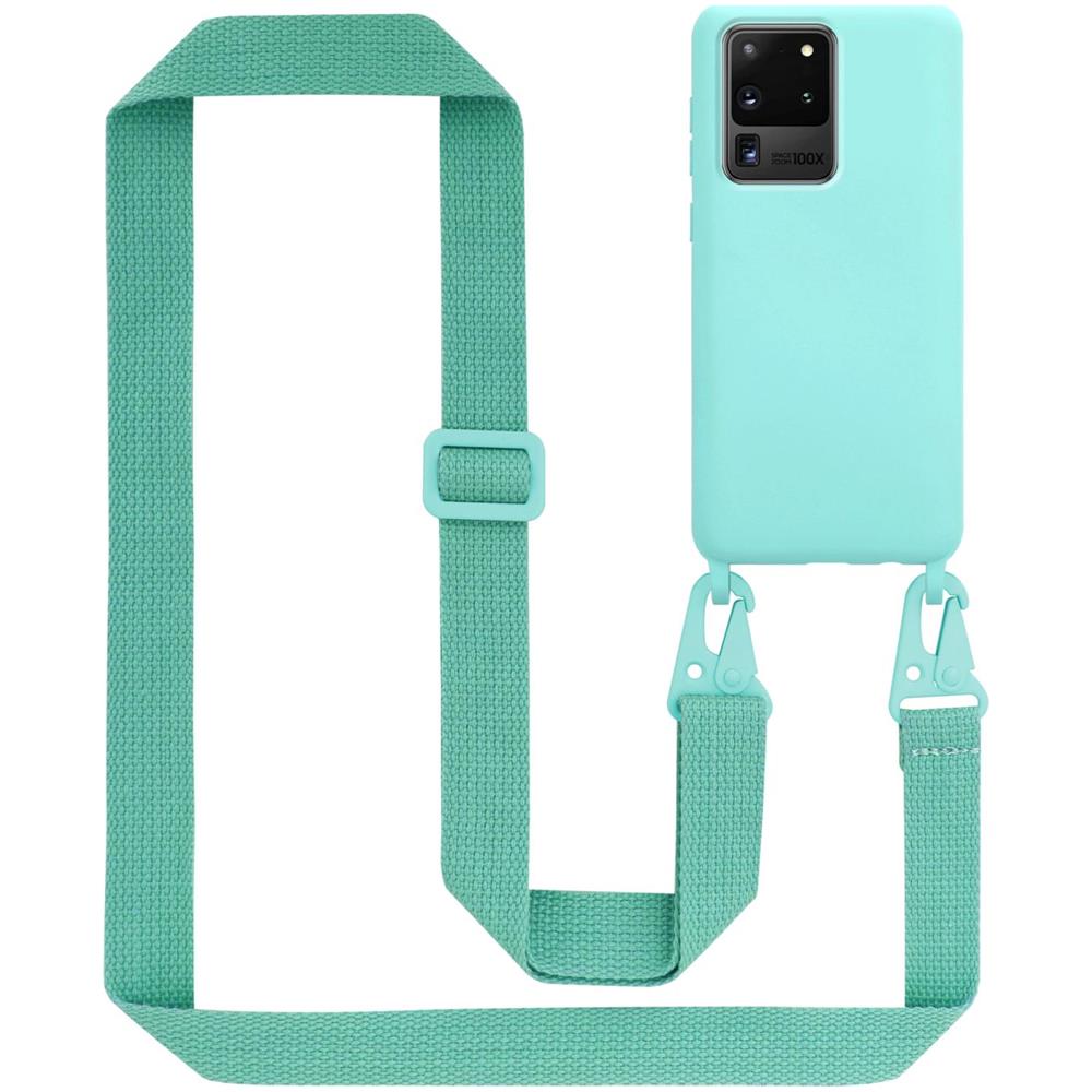 Catena Di Telefoni Cellulari Compatibile Con Samsung Galaxy S20 Ultra In Liquid Turchese - Coperchio Di Protezione In Silicone Con Cordino Regolabile In Lunghezza - Foto 1