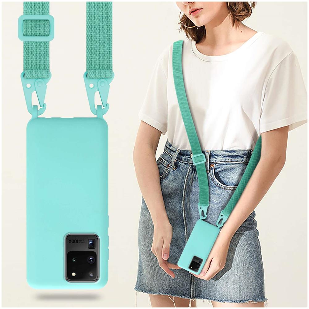Catena Di Telefoni Cellulari Compatibile Con Samsung Galaxy S20 Ultra In Liquid Turchese - Coperchio Di Protezione In Silicone Con Cordino Regolabile In Lunghezza - Foto 7