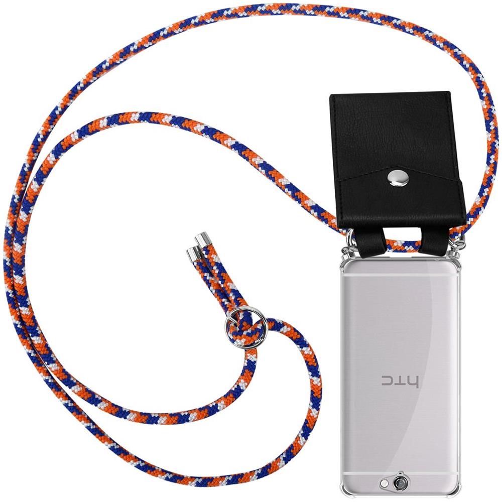 Catena Di Telefoni Cellulari Compatibile Con Htc One A9 In Arancio Blu Bianco - Coperchio Protettivo In Silicone Con Anelli D'argento, Cinturino In Corda E Custodia Staccabile - Foto 1