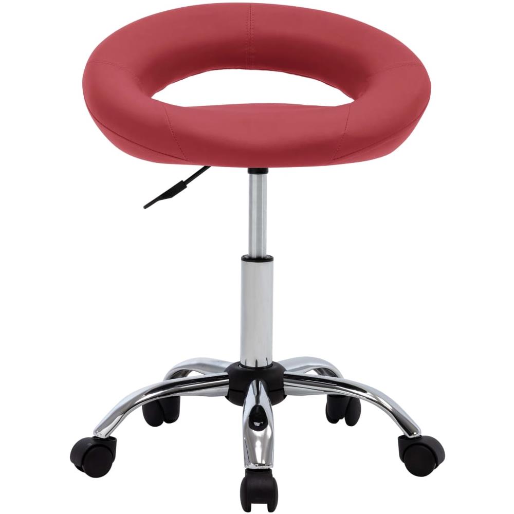 Sedia Da Pranzo Girevole Rosso Vino In Similpelle - Foto 2