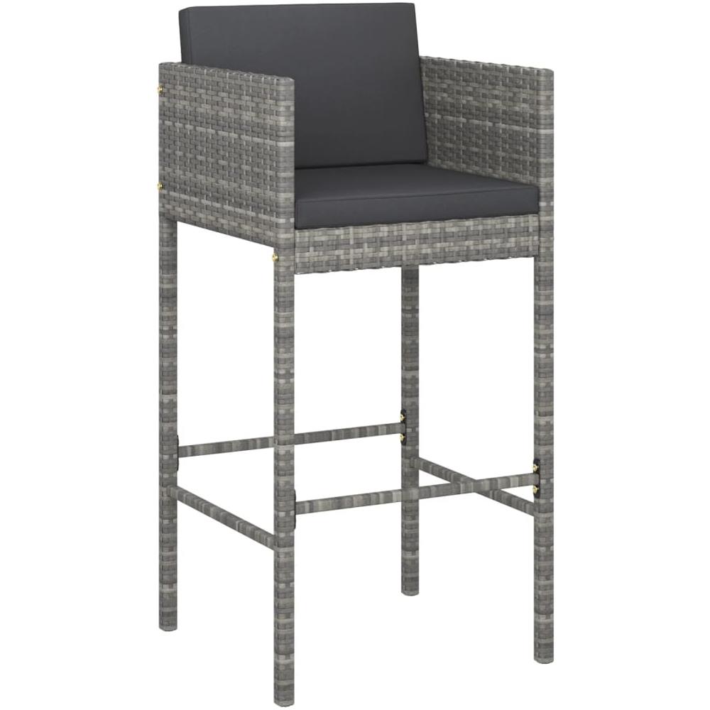Set Da Bar Da Giardino 5 Pz Con Cuscini In Polyrattan Grigio - Foto 3