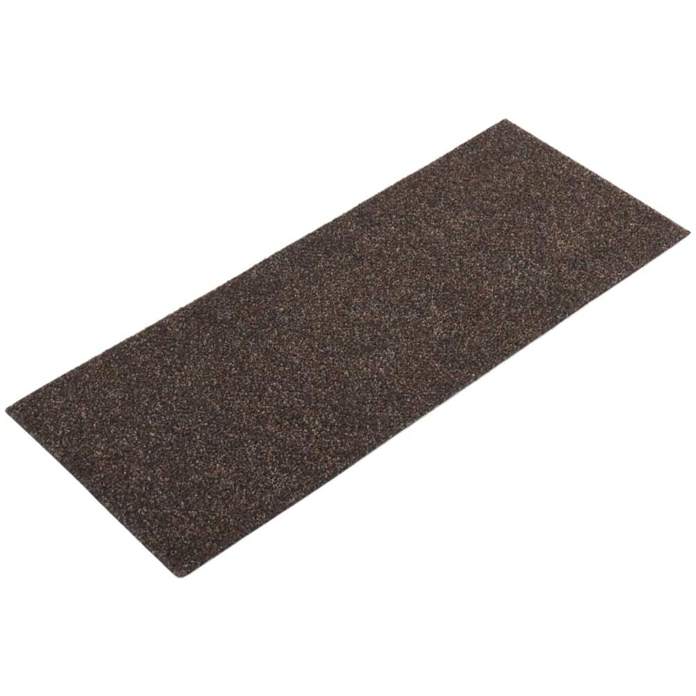 Tappeti Adesivi Rettangolari Scale 15 Pz 60x25 Cm Marrone Scuro - Foto 1