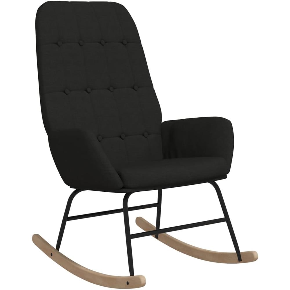 Sedia A Dondolo Nera In Tessuto - Foto 2