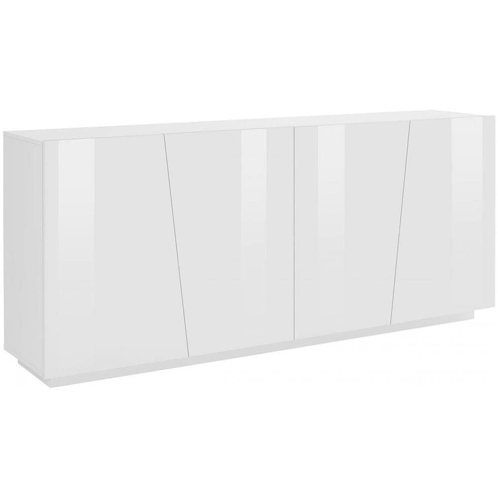 Credenza Oscar, Madia Da Cucina A 4 Ante, Buffet Da Soggiorno, 100% Made In Italy, Cm 200x43h86, Bianco Lucido - Foto 2