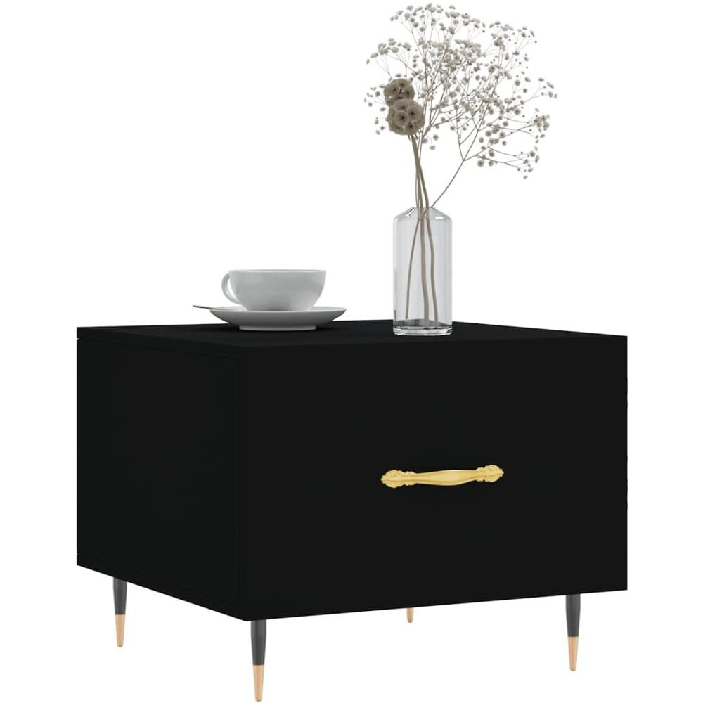 Tavolino Da Salotto Nero 50x50x40 Cm In Legno Multistrato - Foto 3