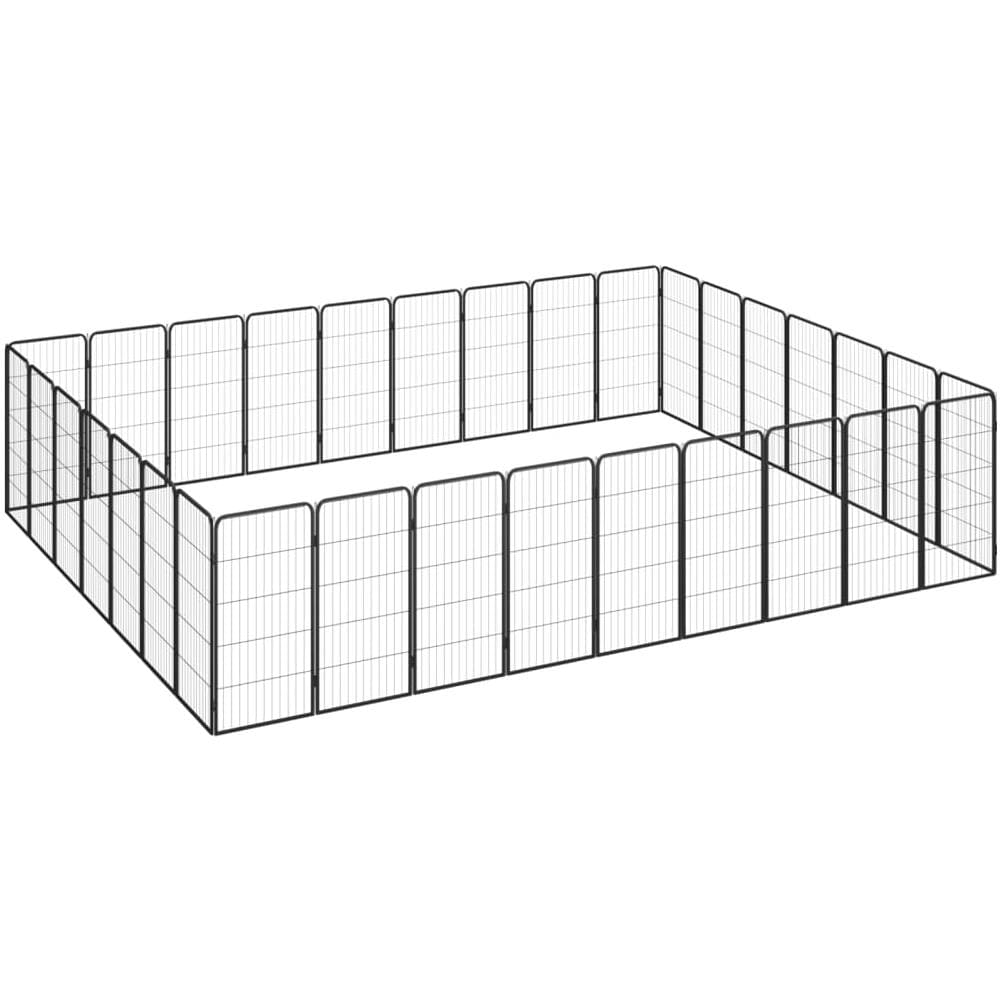 Box Cani 32 Pannelli Nero 50x100 Cm Acciaio Verniciato Polvere - Foto 1