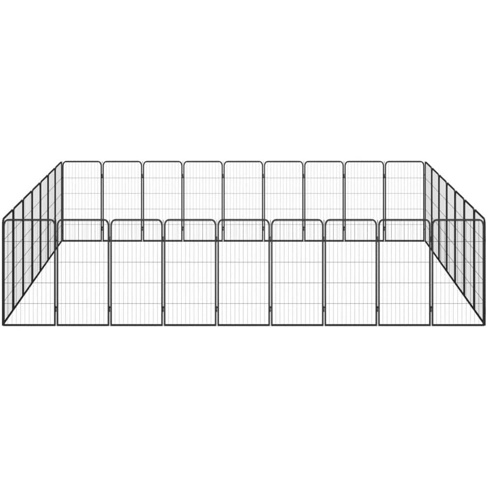 Box Cani 32 Pannelli Nero 50x100 Cm Acciaio Verniciato Polvere - Foto 2