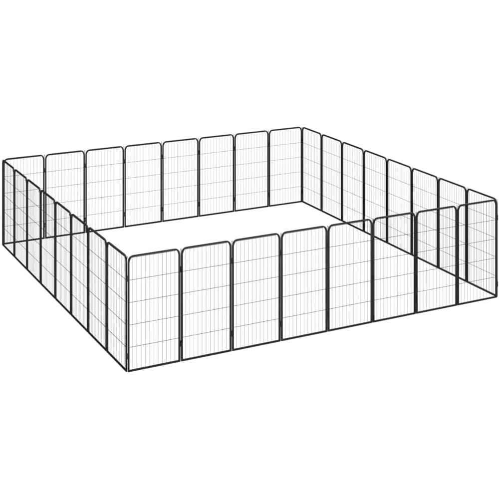 Box Cani 32 Pannelli Nero 50x100 Cm Acciaio Verniciato Polvere - Foto 3