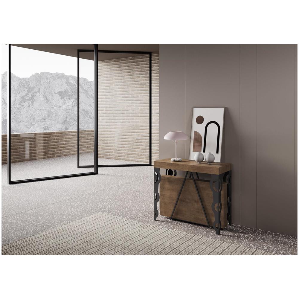 Consolle allungabile 90x40/196 cm Aceres Small noce telaio antracite - Foto 2
