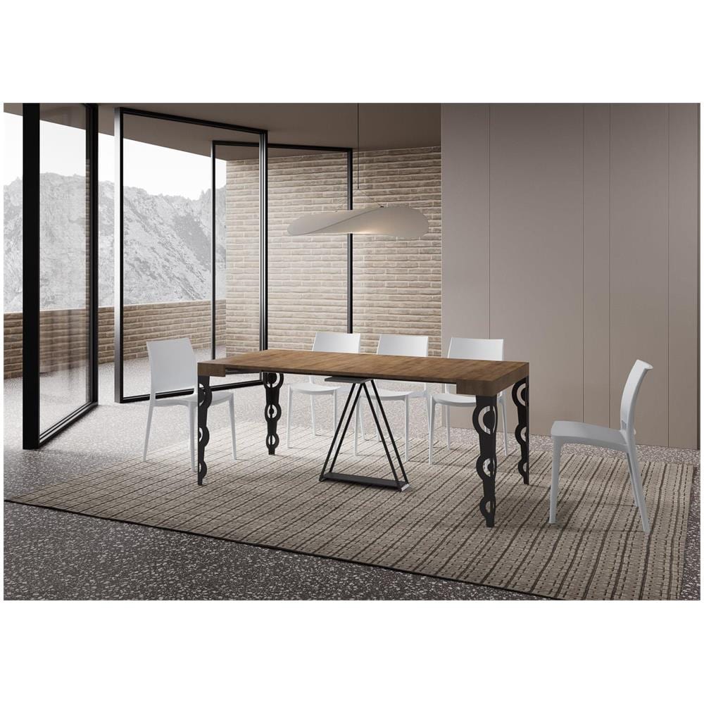 Consolle allungabile 90x40/196 cm Aceres Small noce telaio antracite - Foto 3