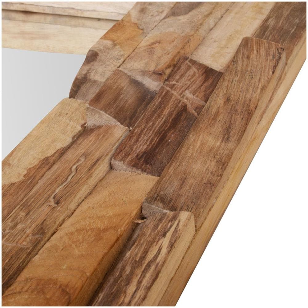 Specchio Decorativo In Legno Di Teak 120x60 Cm Rettangolare - Foto 7