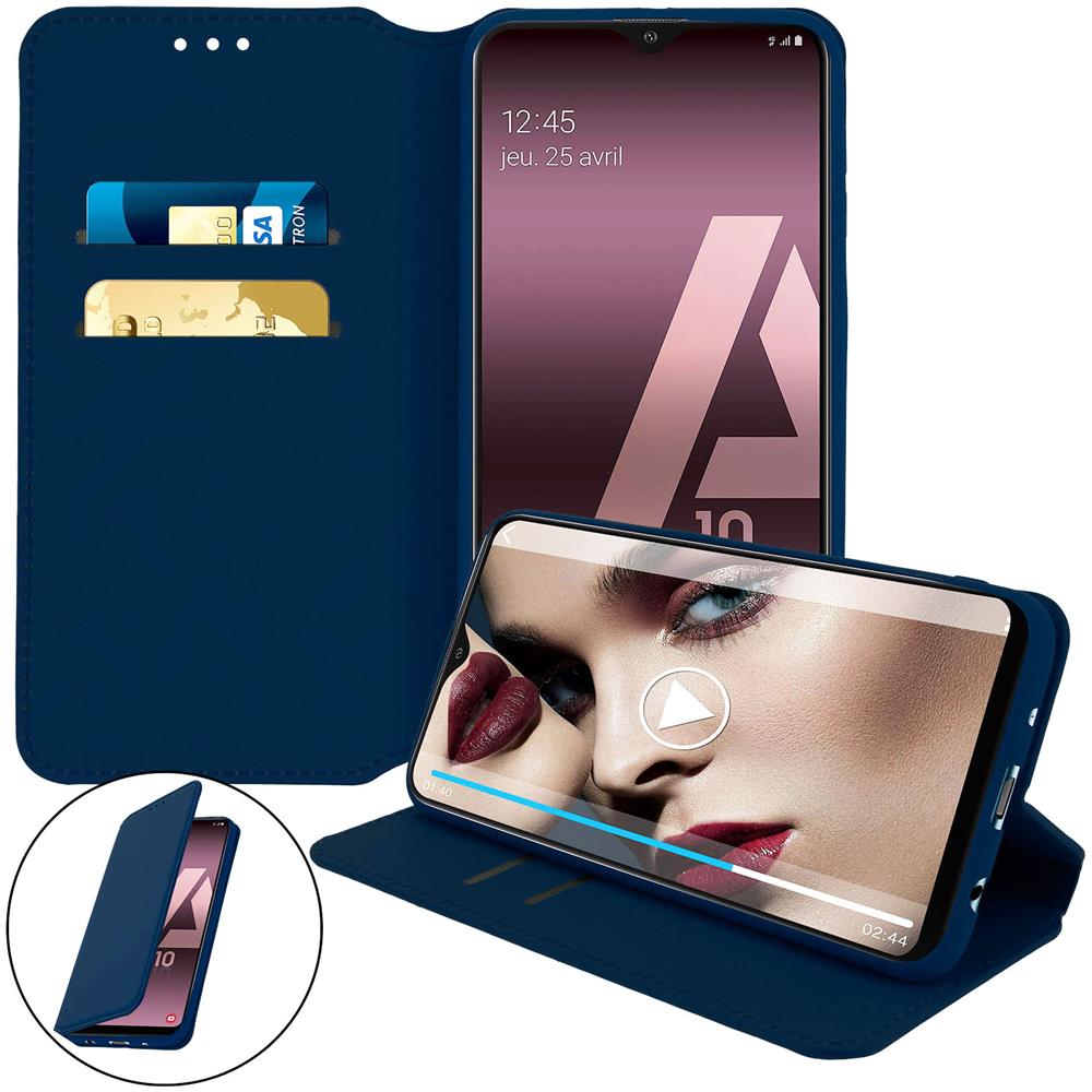 Custodia Samsung Galaxy A10 Portacarte Funzione Supporto Blu - Foto 2