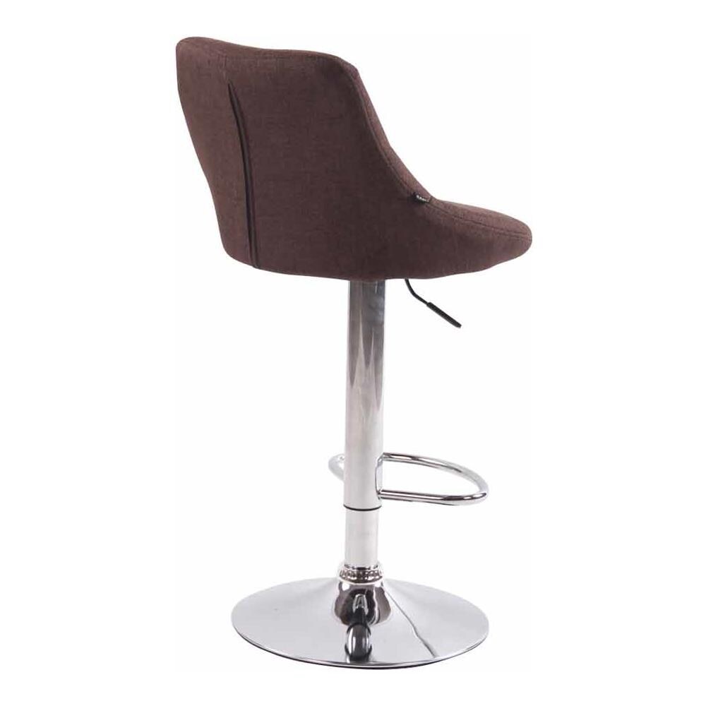 2X Sgabelli Design Lazio in Tessuto - Sedie Cucina Girevoli e Regolabili (83-104 cm) con Poggiapiedi I Sgabelli Bar Imbottiti (2 Pezzi) Marrone - Foto 4