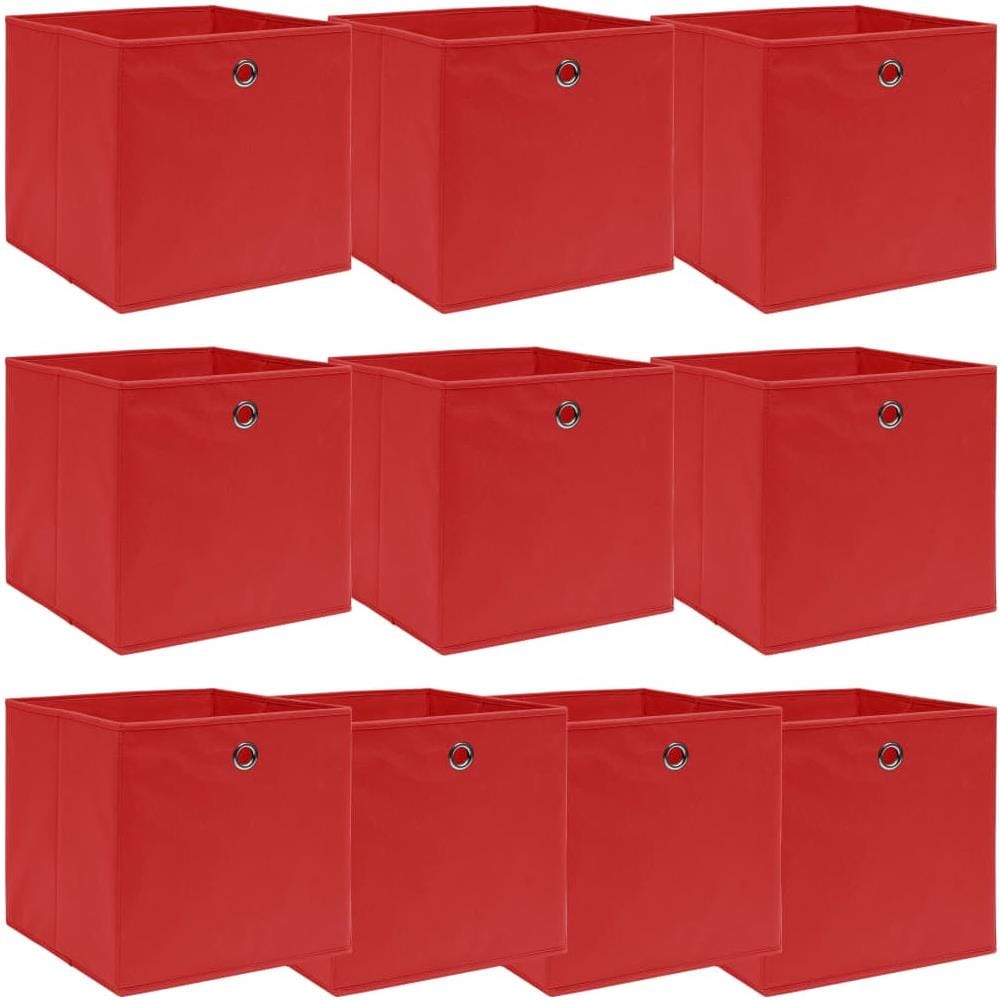 Scatole Portaoggetti 10pz Rosse 32x32x32 cm Tessuto - Foto 1