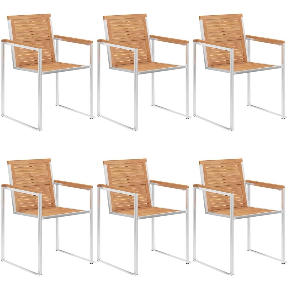 Sedie Da Giardino Con Cuscini 6 Pz In Legno Massello Di Teak - Foto 3