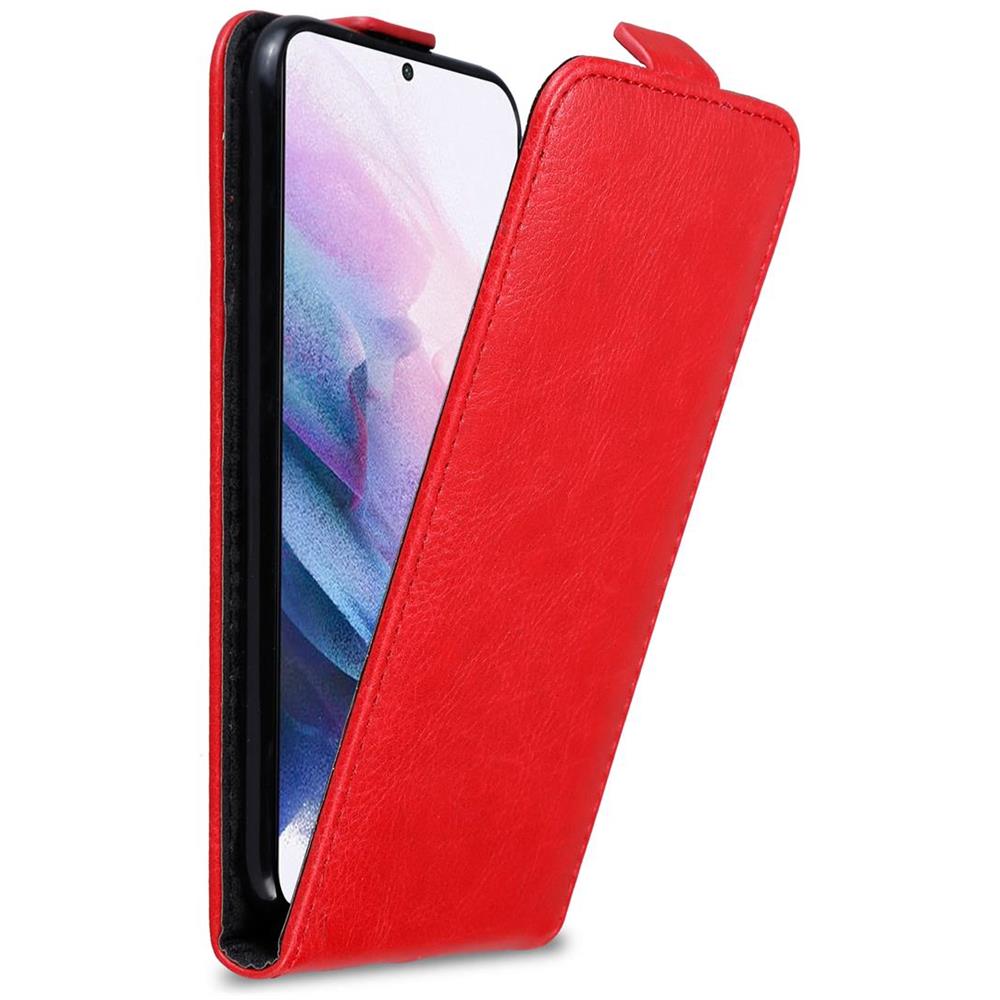 Custodia Compatibile Con Samsung Galaxy S21 Plus In Rosso Mela - Coperchio Protettivo In Design Flip Con Chiusura Magnetica - Foto 1