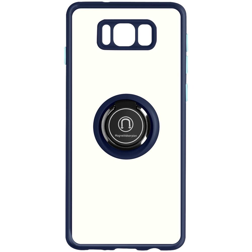 Cover Samsung Galaxy S8 Bimateria Anello Metallico Supporto Blu - Foto 1