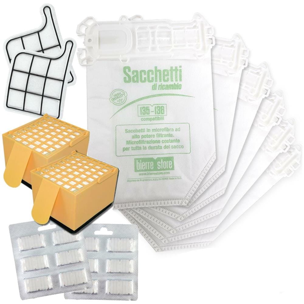 Sacchetti Compatibili Folletto Vk 135 Vk 136 12 Sacchetti 12 Profumi + 4 Filtri - Foto 1