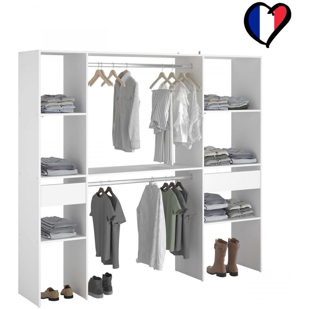 Elysee Armadio A Vista 2 Barre Appendiabiti, 6 Ripiani, 2 Cassetti - Foto 1