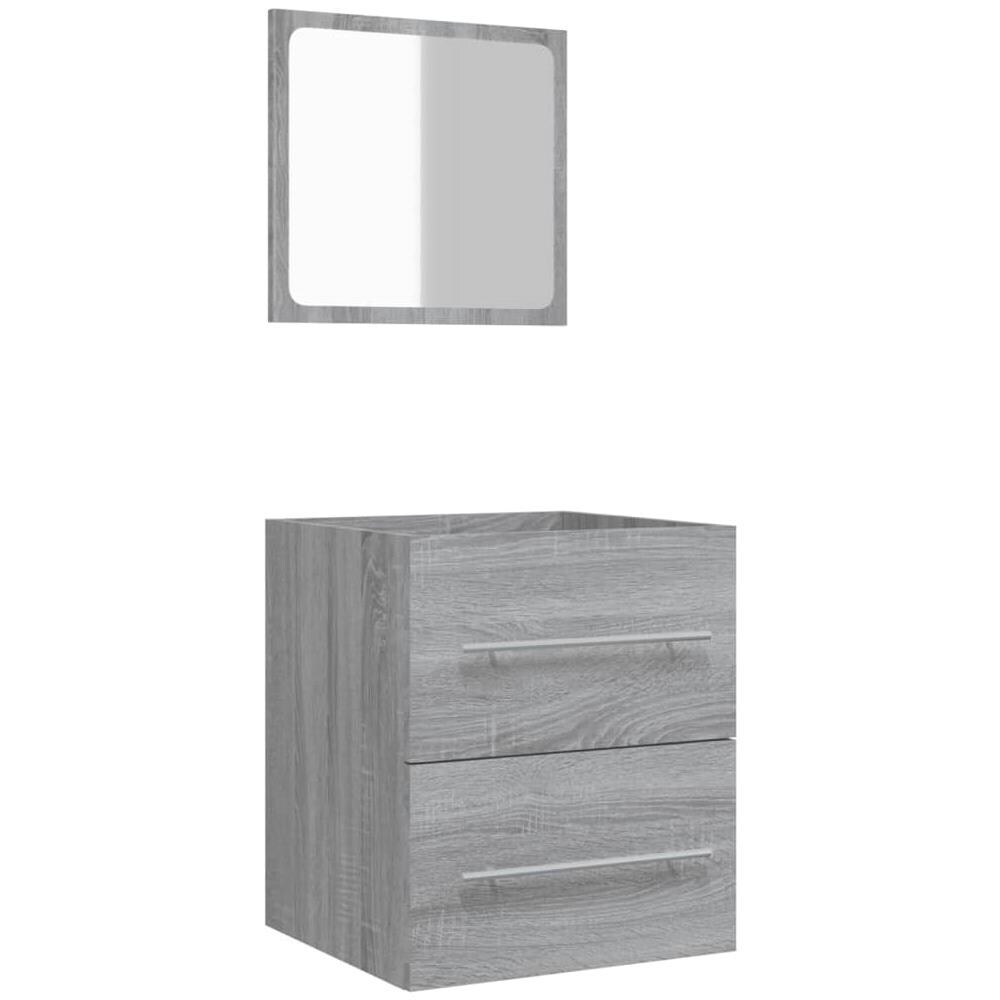 Mobile Da Bagno Con Specchio Grigio Sonoma 41x38,5x48 Cm - Foto 1