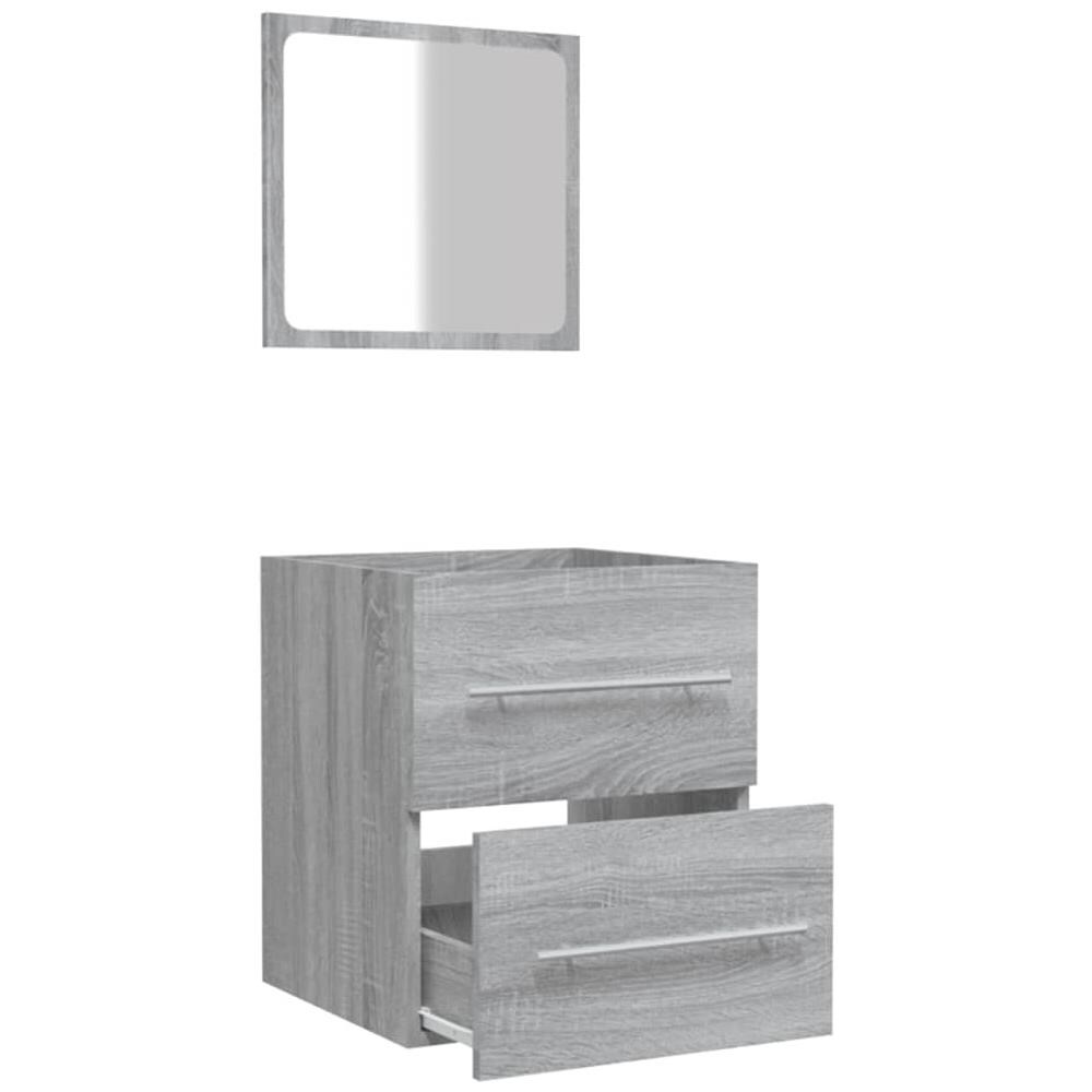 Mobile Da Bagno Con Specchio Grigio Sonoma 41x38,5x48 Cm - Foto 8